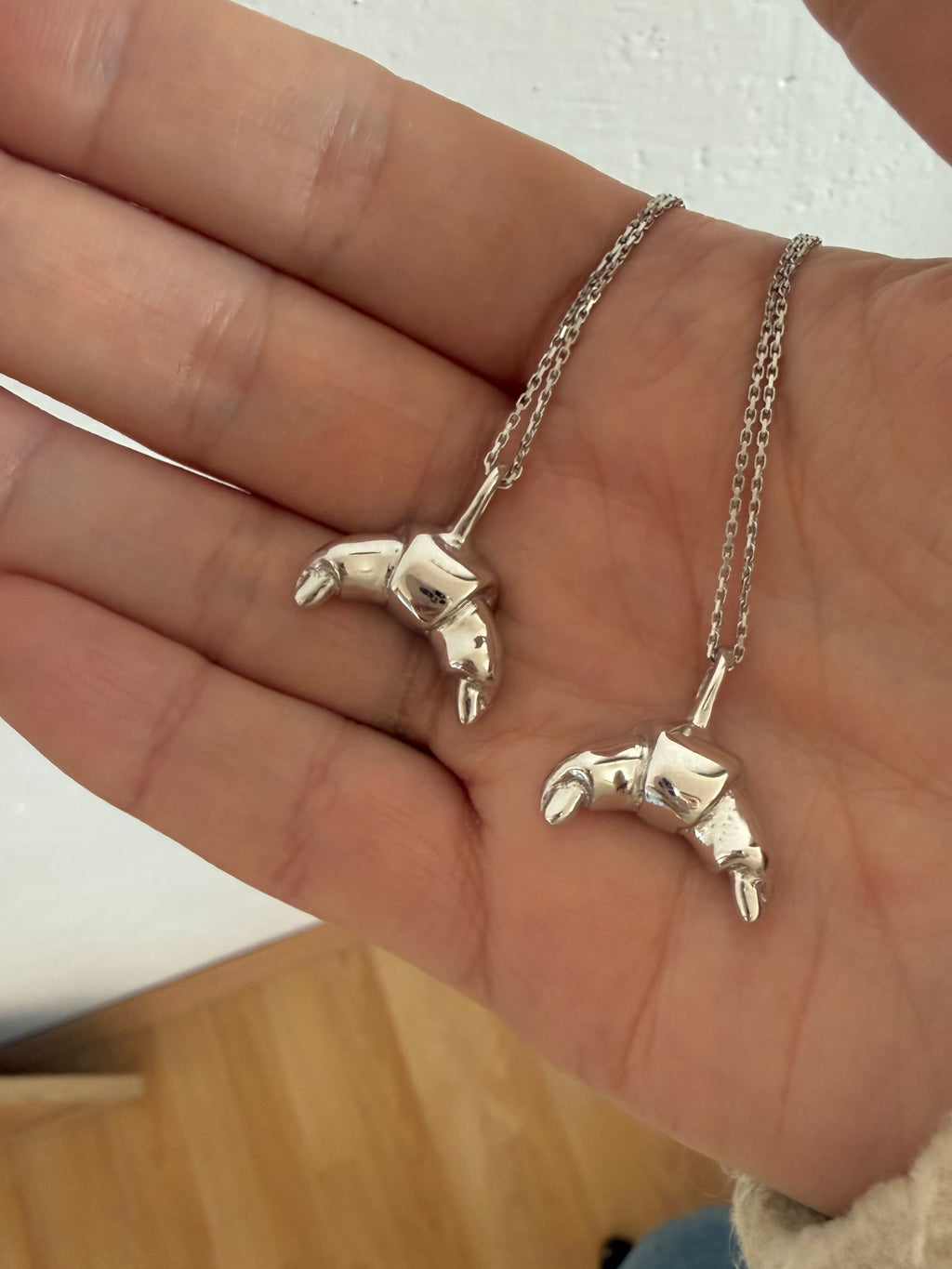 Croissant silver necklace