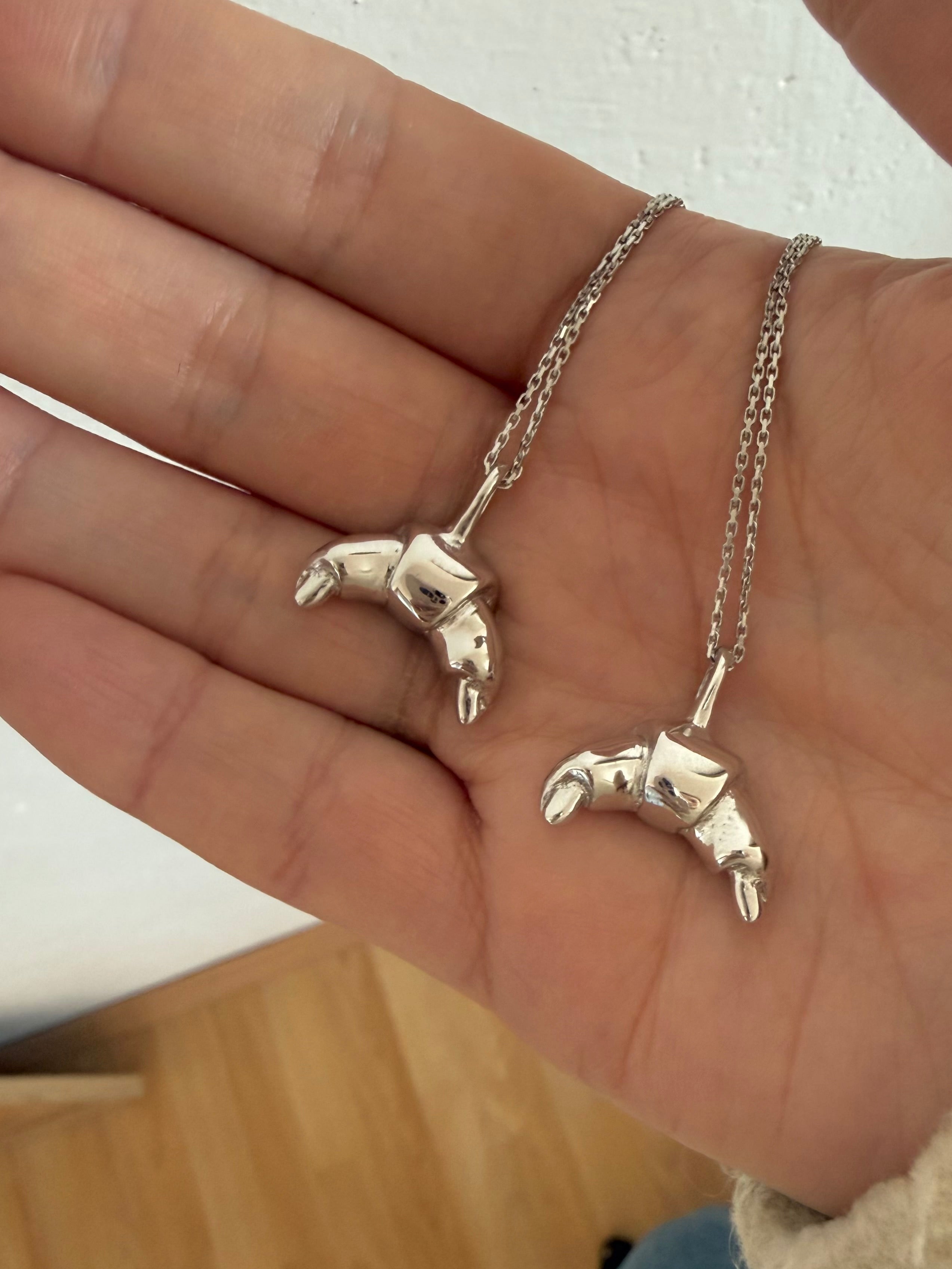 Croissant silver necklace