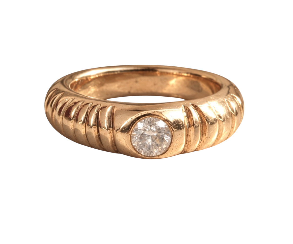 Croissant diamond ring