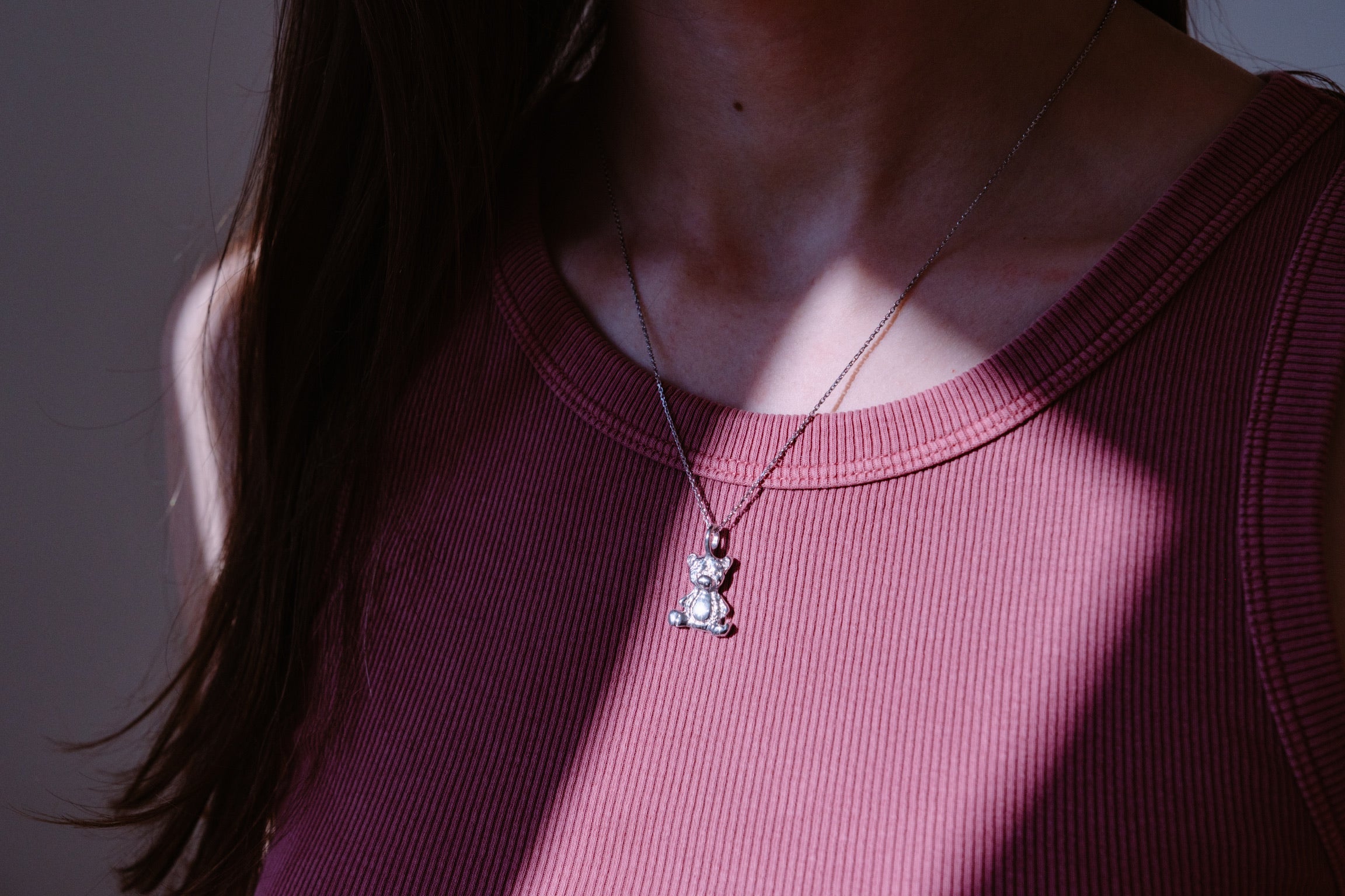 Bear silver necklace