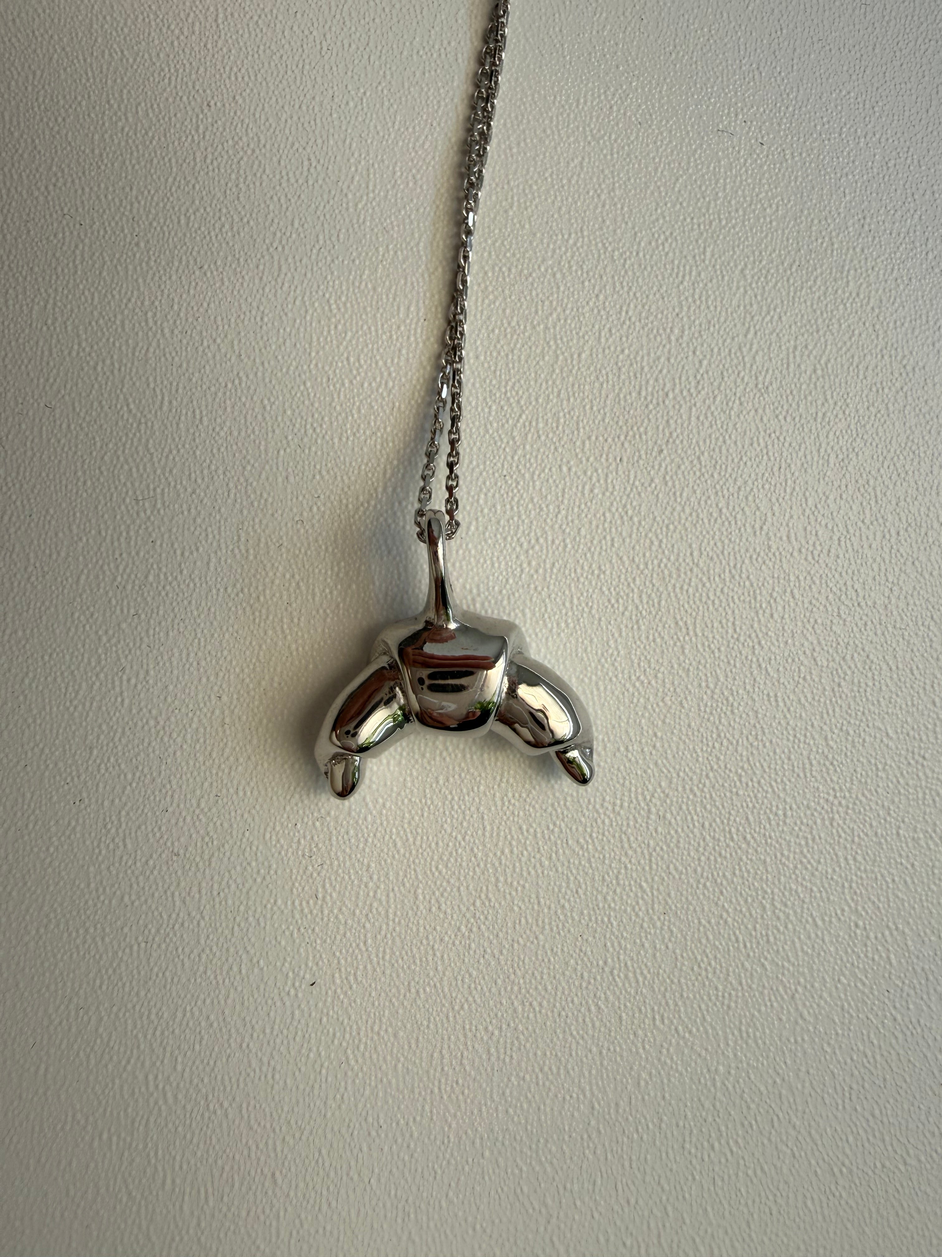 Croissant silver necklace