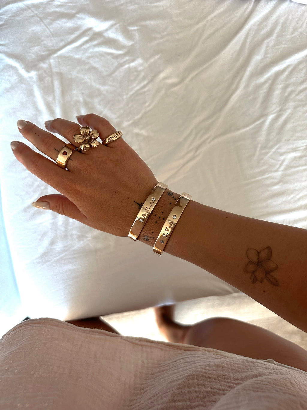 Gold bangle bracelet custom