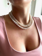 Triple pearl necklace