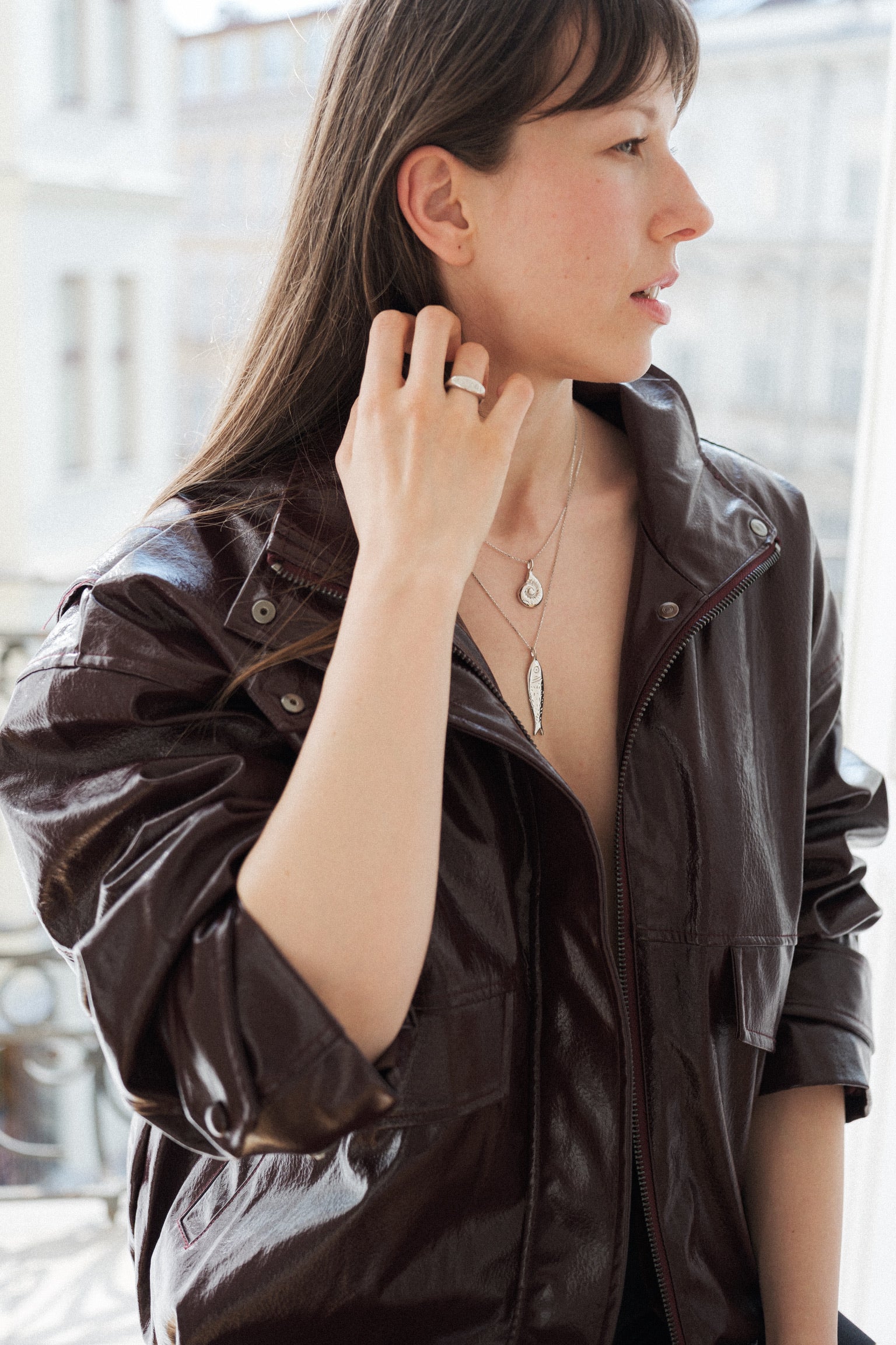 Sardine silver necklace