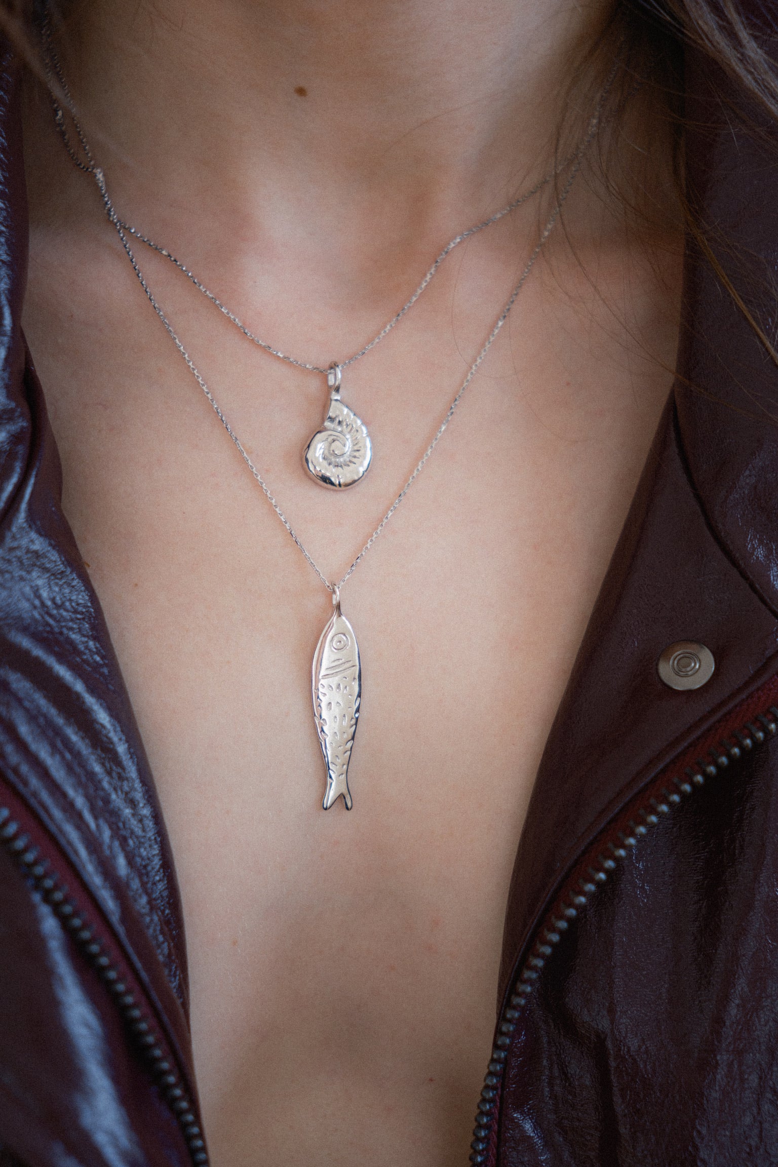 Sardine silver necklace