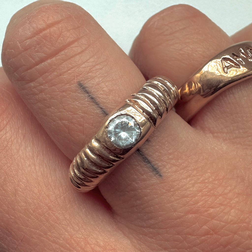 Croissant diamond ring