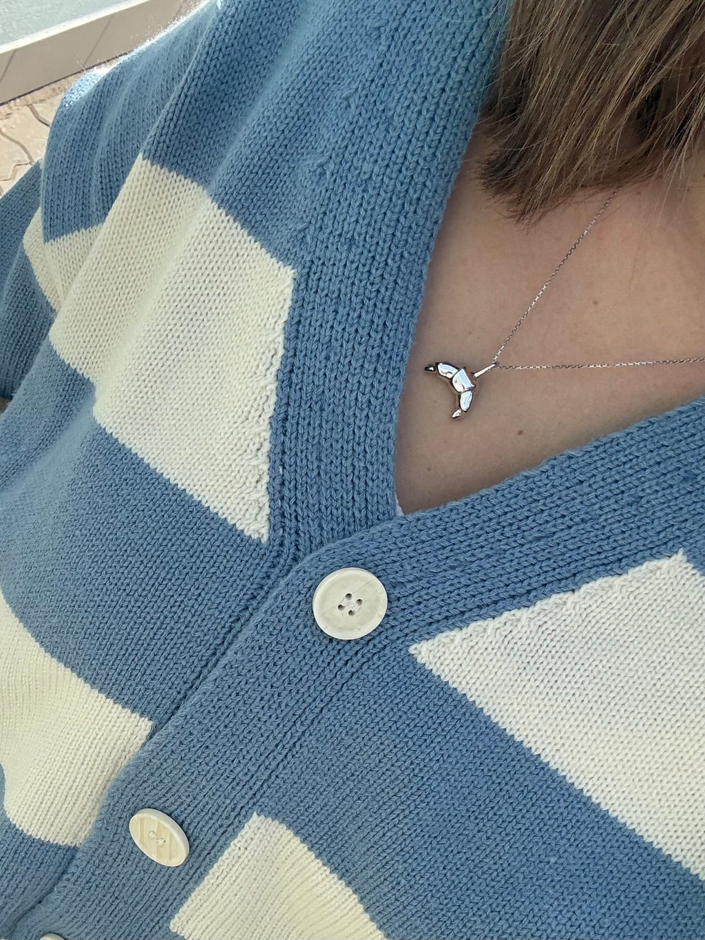 Croissant silver necklace