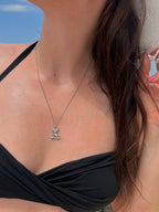 Bear silver necklace