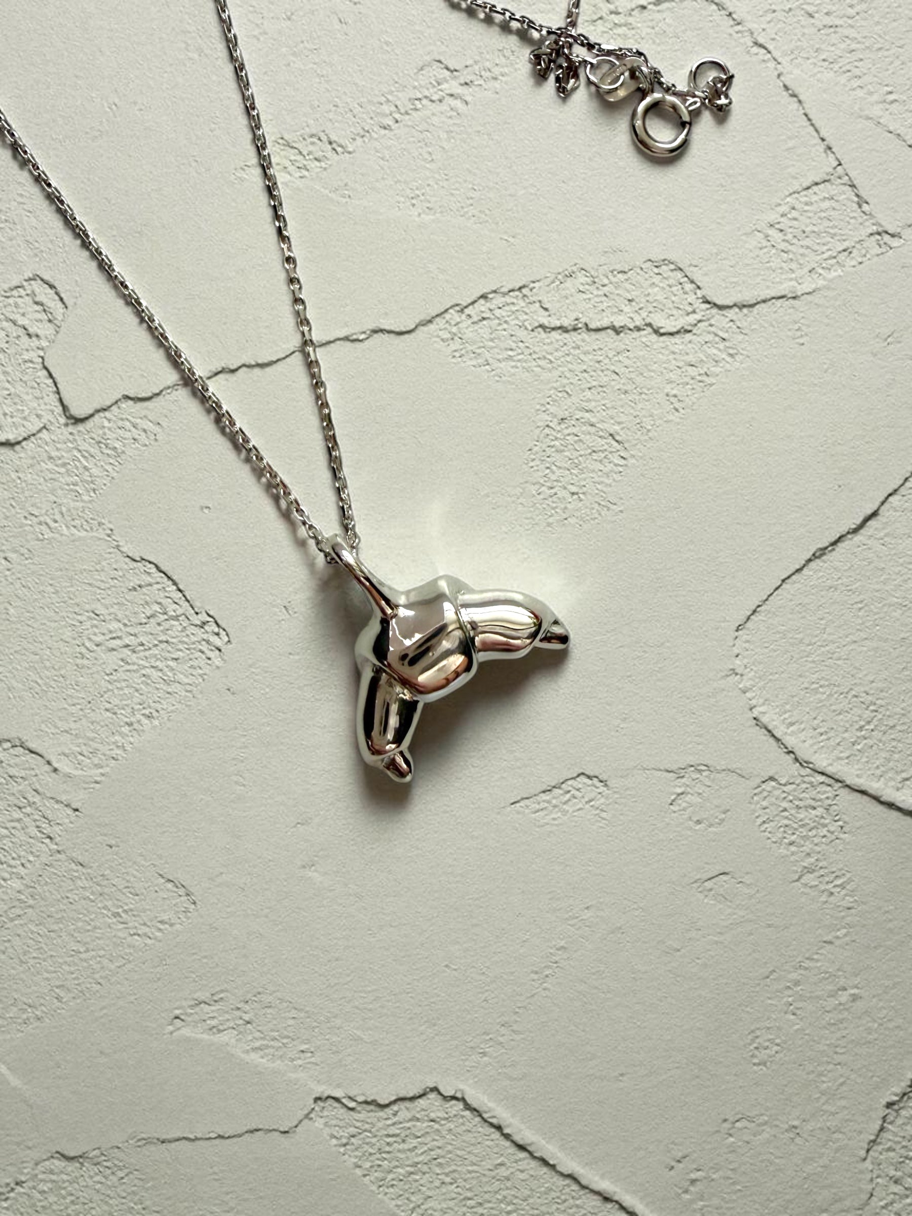 Croissant silver necklace