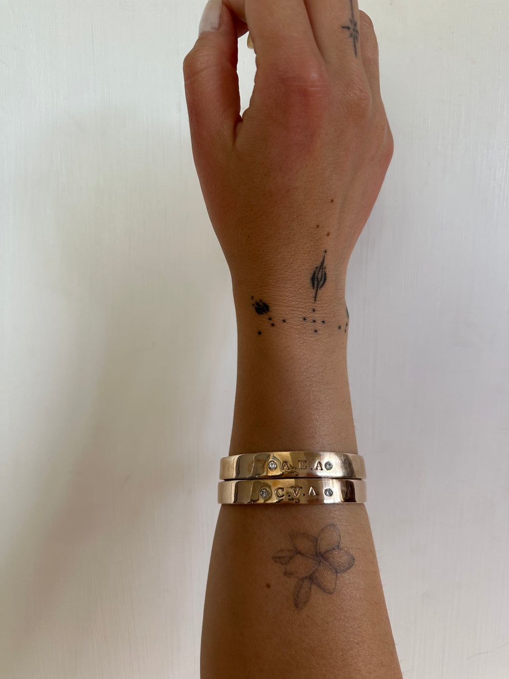 Gold bangle bracelet custom