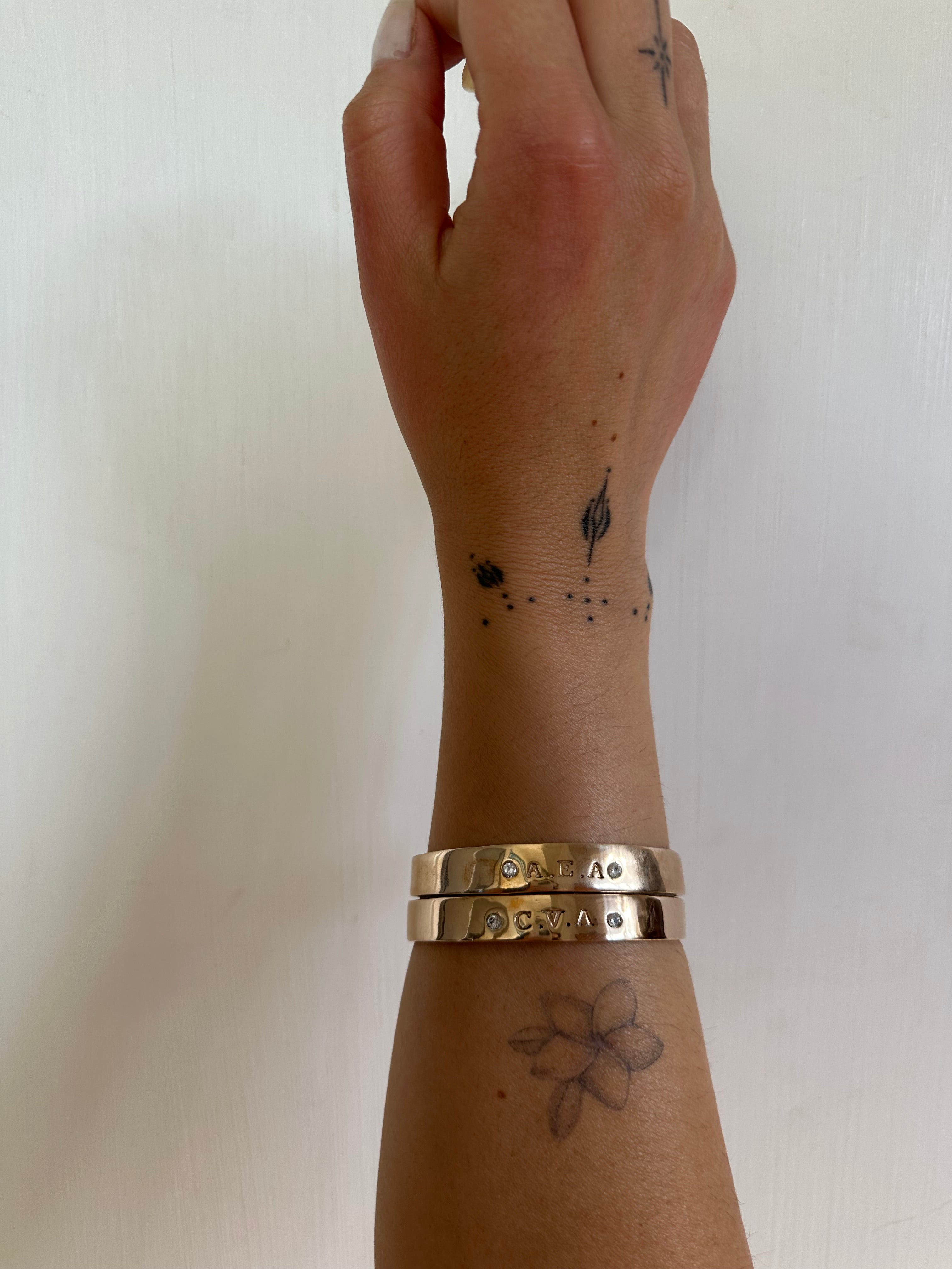 Gold bangle bracelet custom