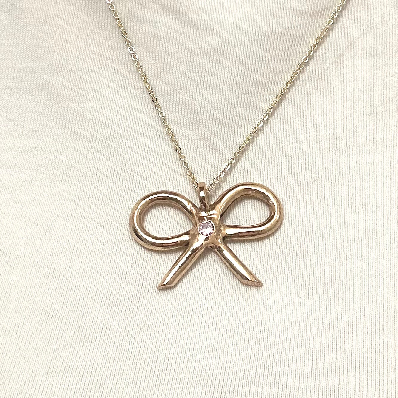 Big Bow pink necklace