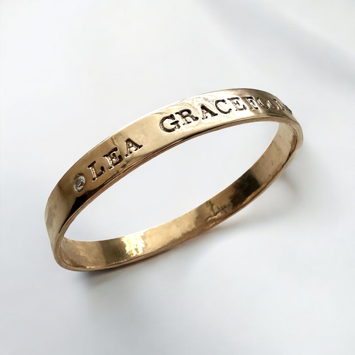 Gold bangle bracelet custom