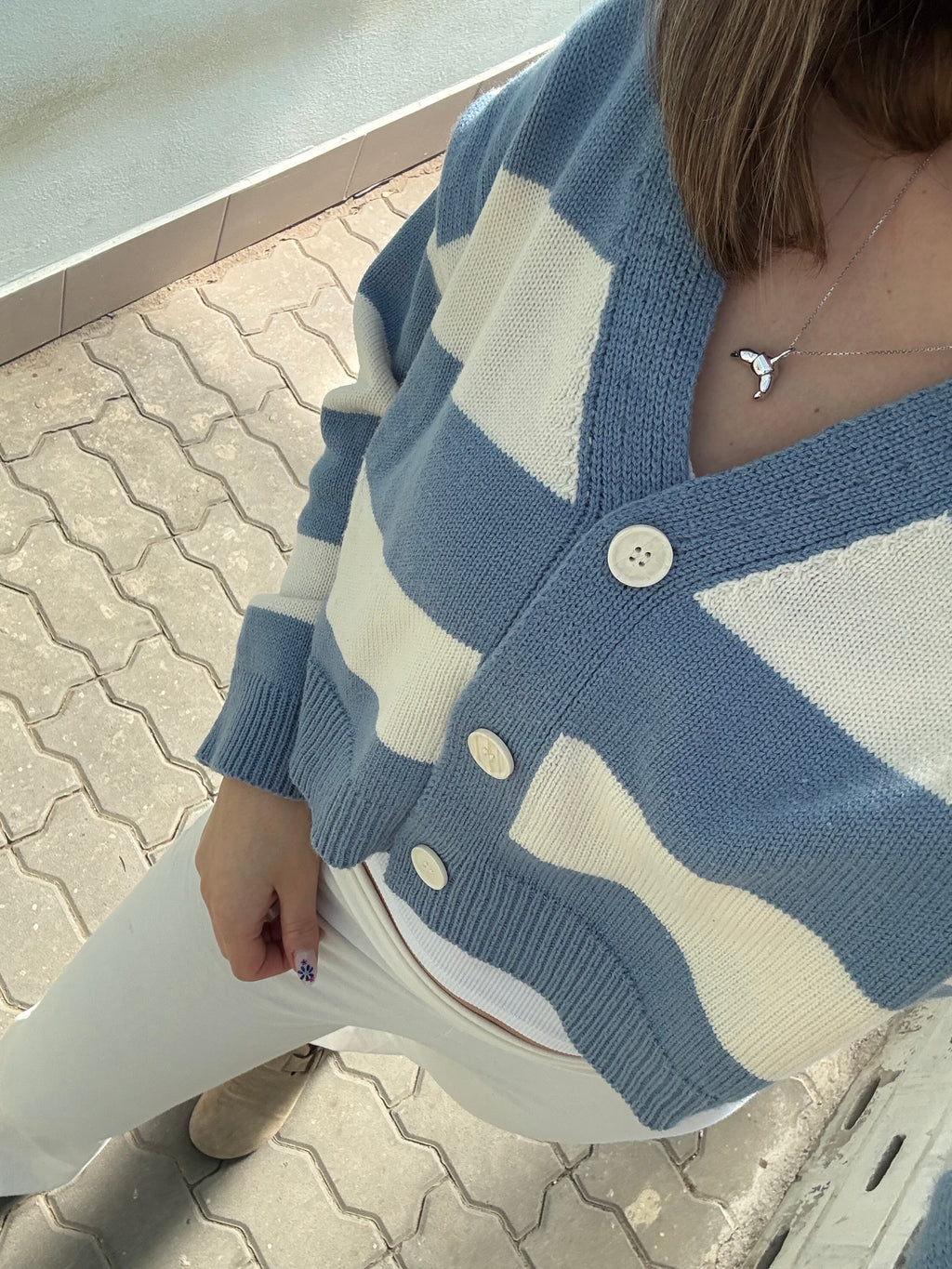 Croissant silver necklace