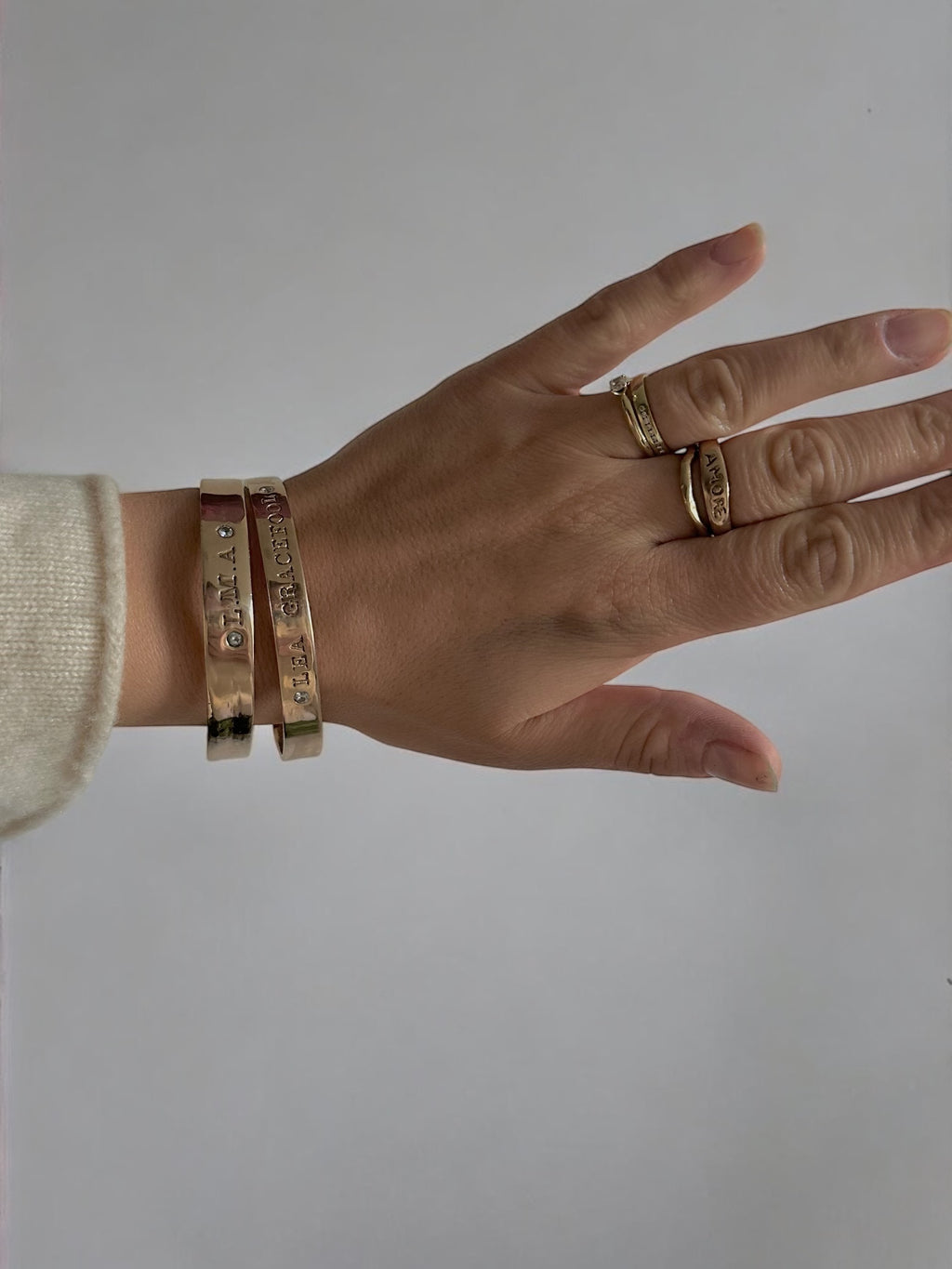 Gold bangle bracelet custom