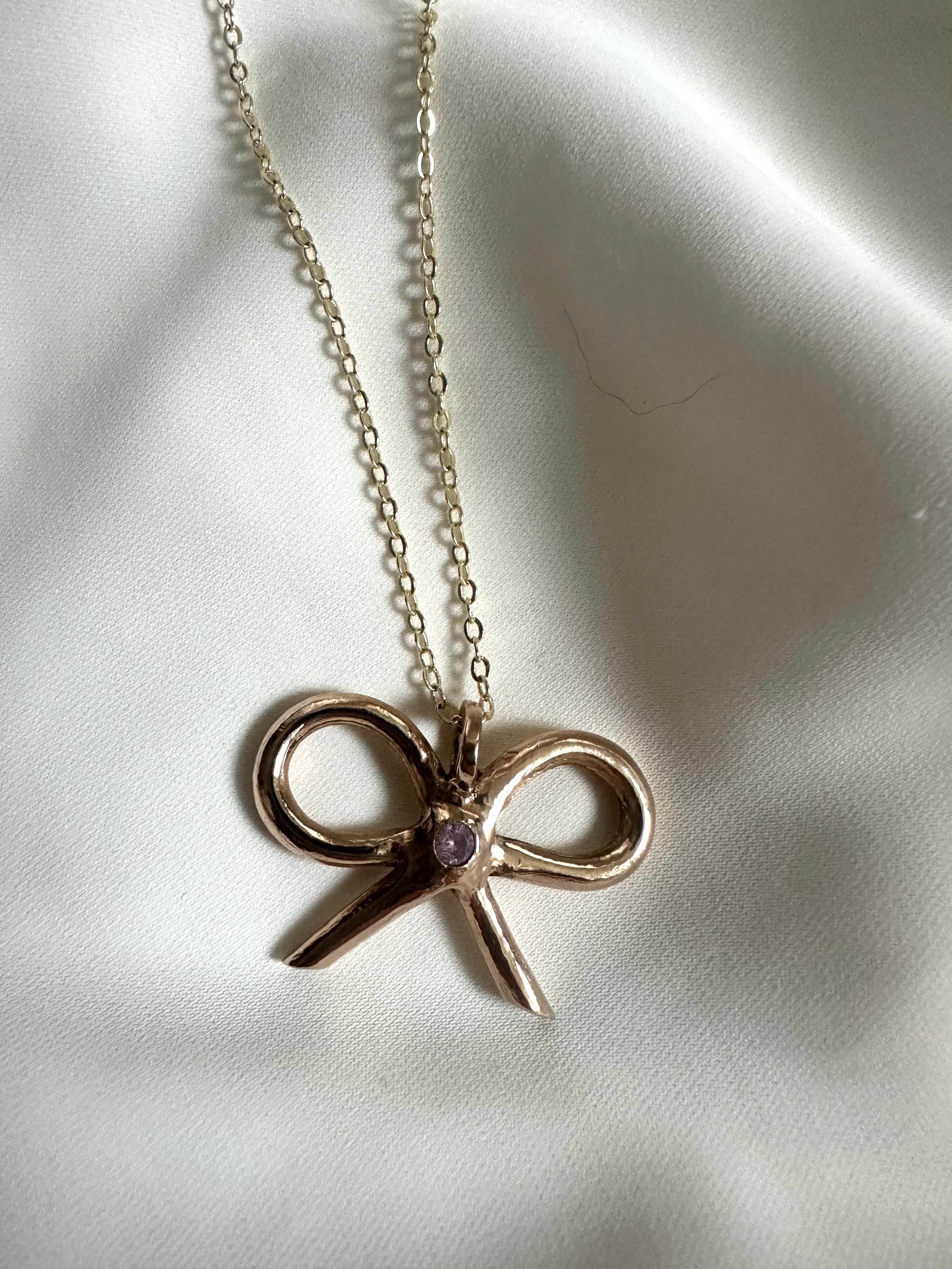 Big Bow pink necklace