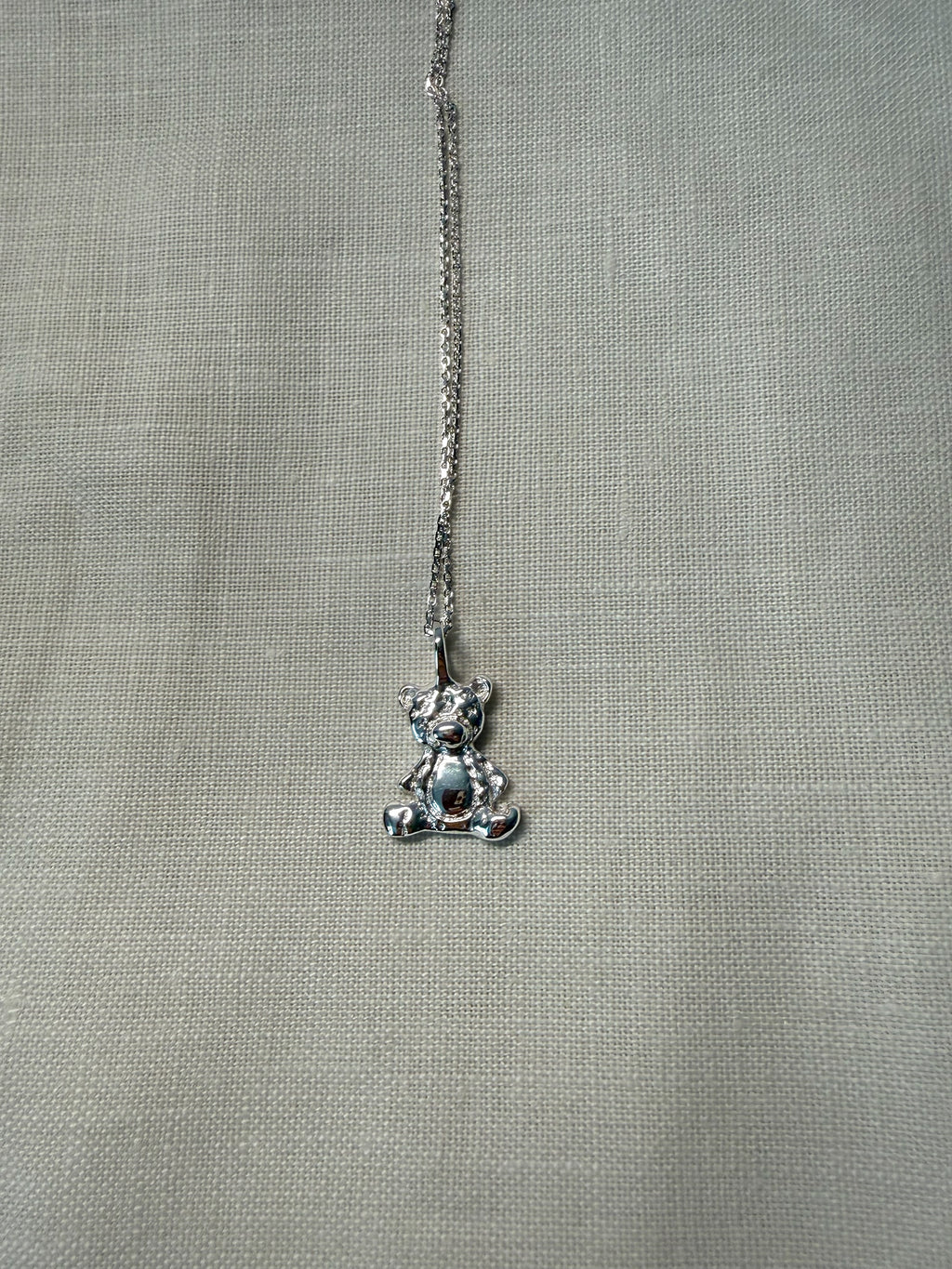Bear silver necklace