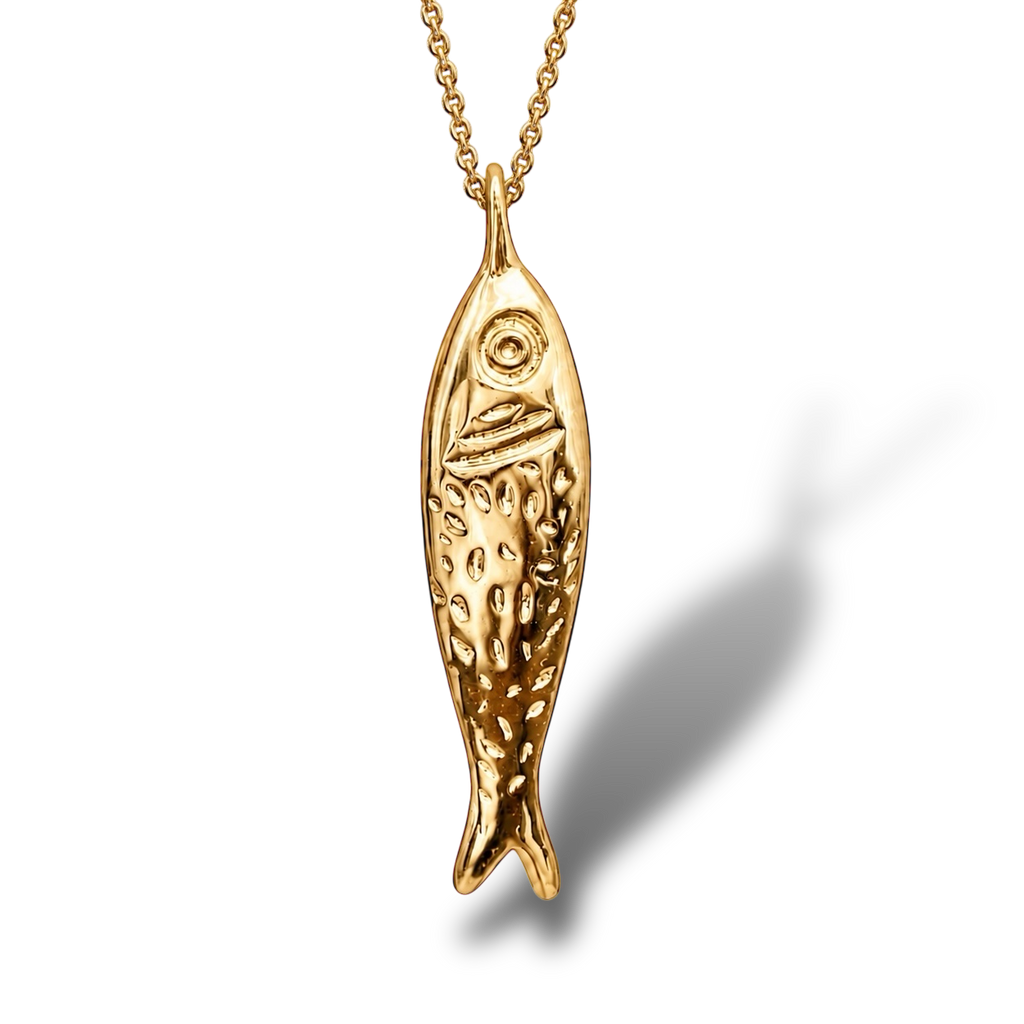 Sardine necklace gold