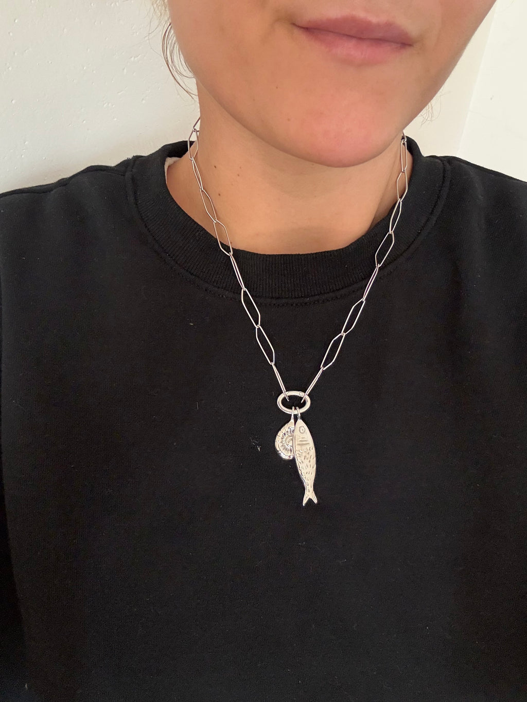 Sardine silver necklace