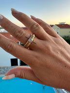 Croissant diamond ring