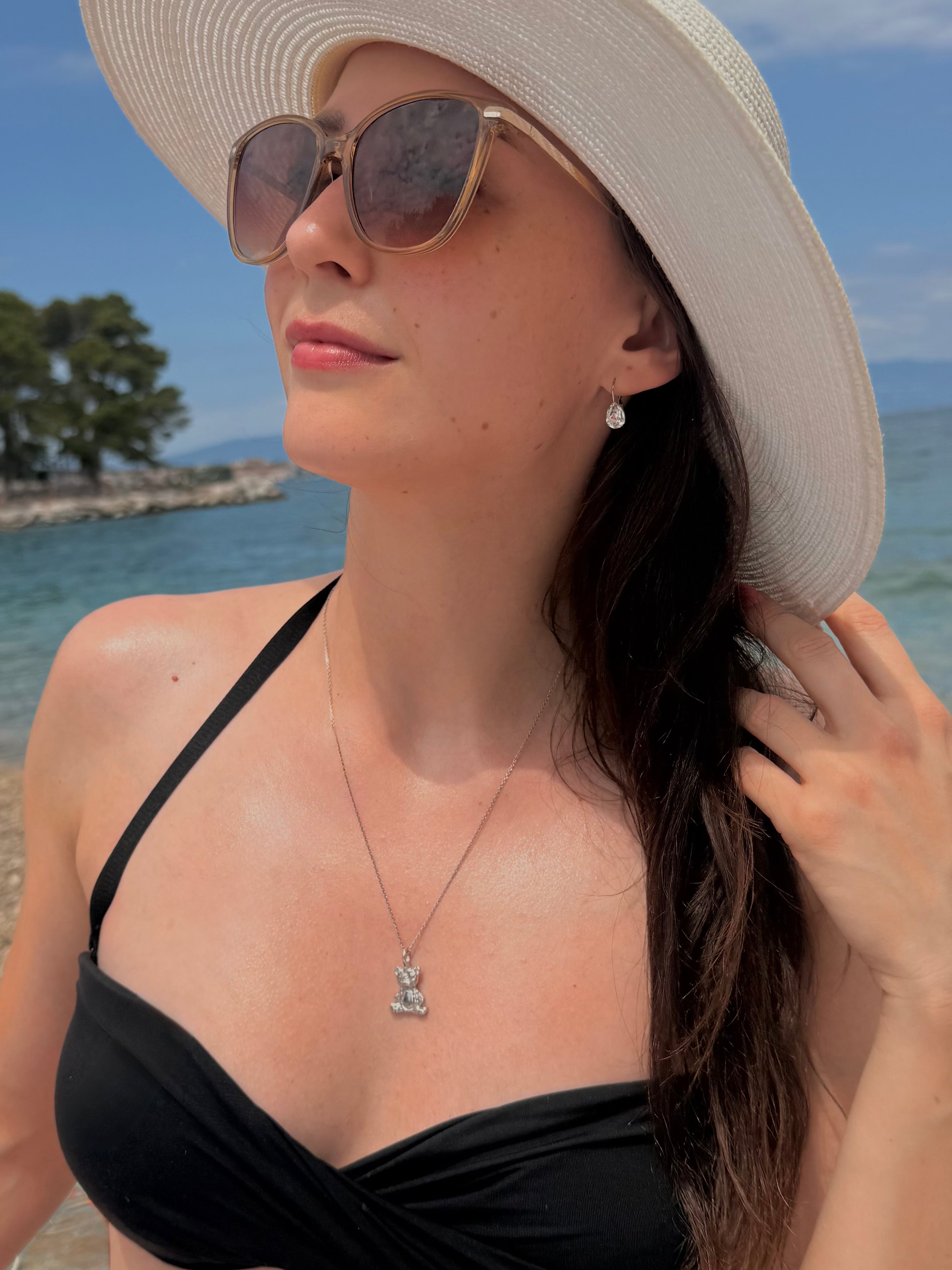 Bear silver necklace