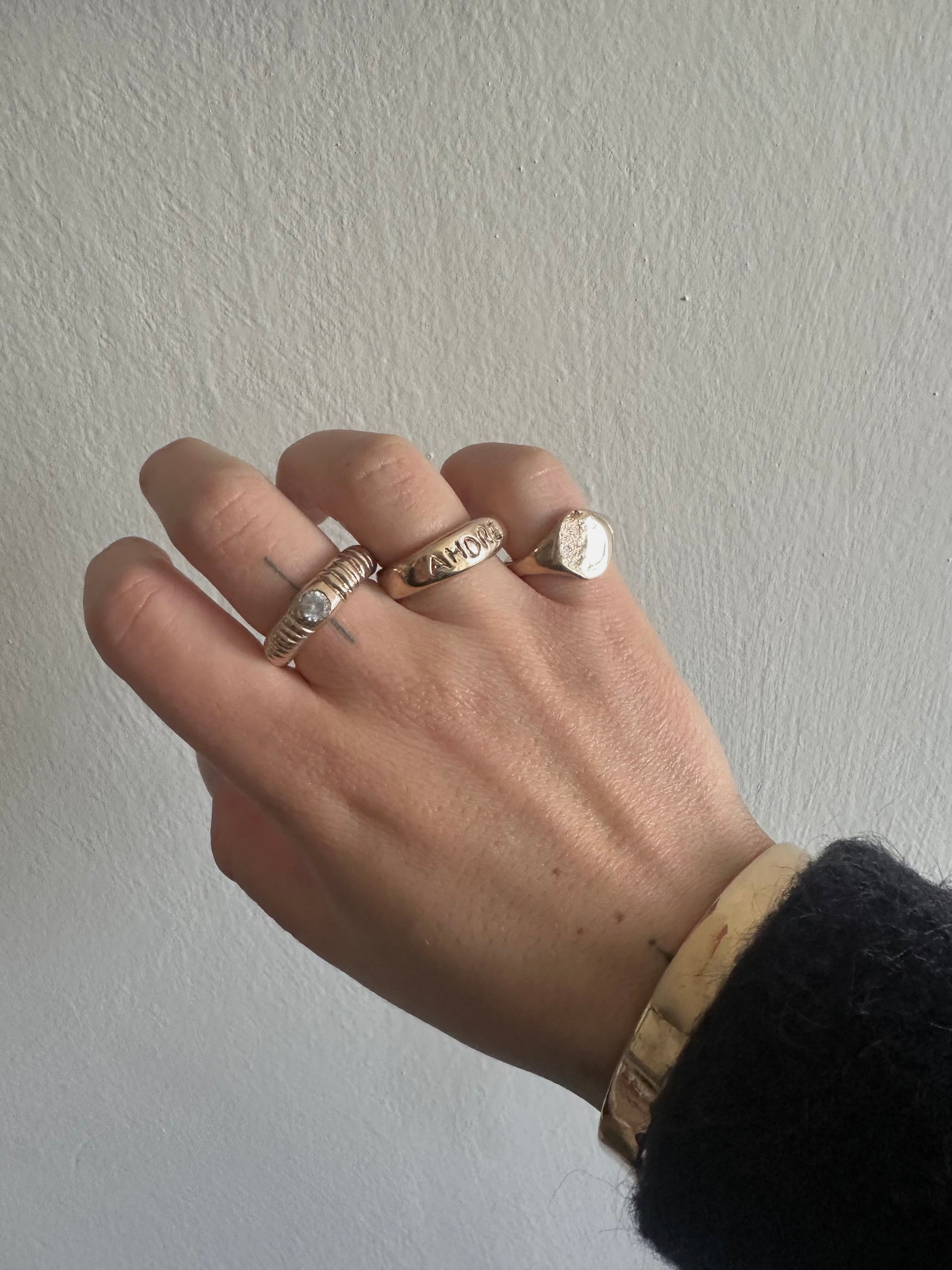 Croissant diamond ring