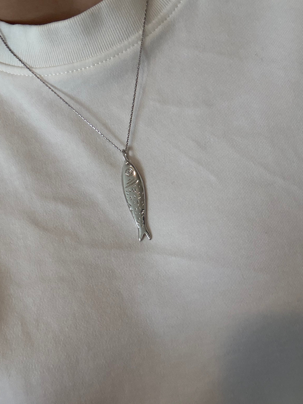 Sardine silver necklace