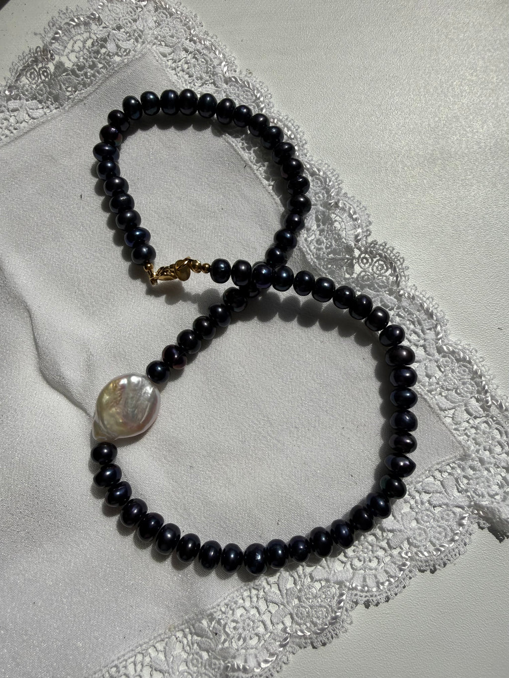 Black Baroque Pearl necklace