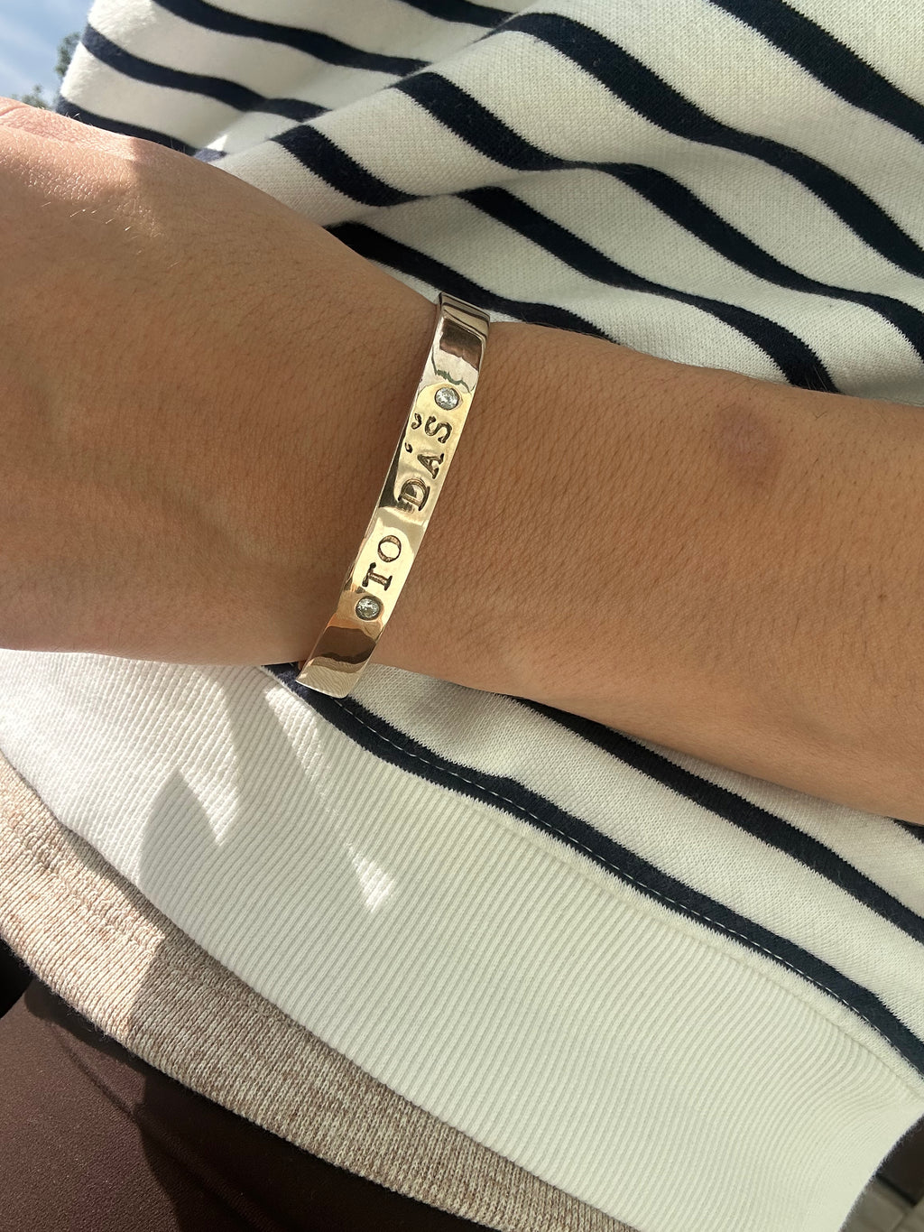 Gold bangle bracelet custom