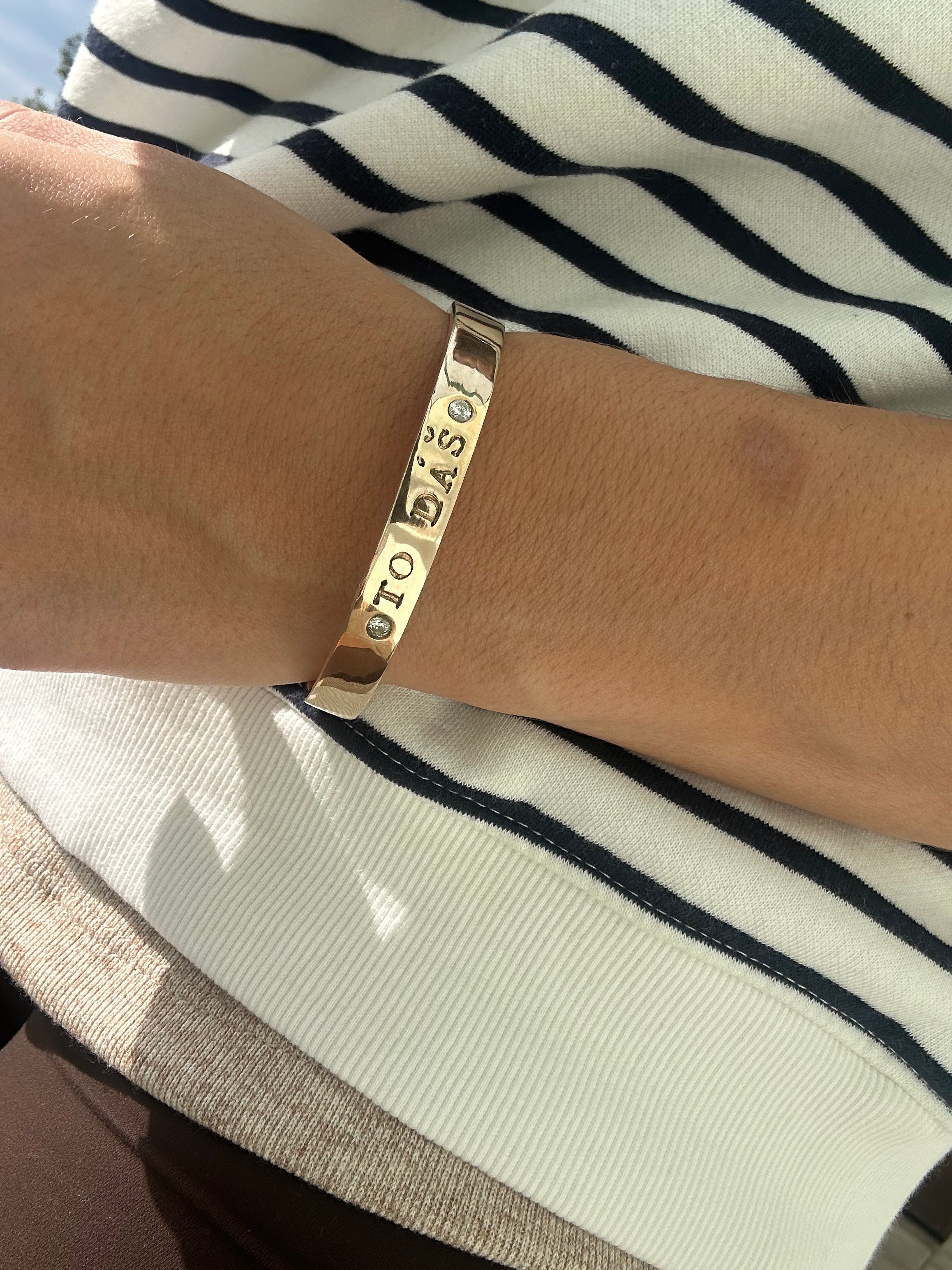 Gold bangle bracelet custom