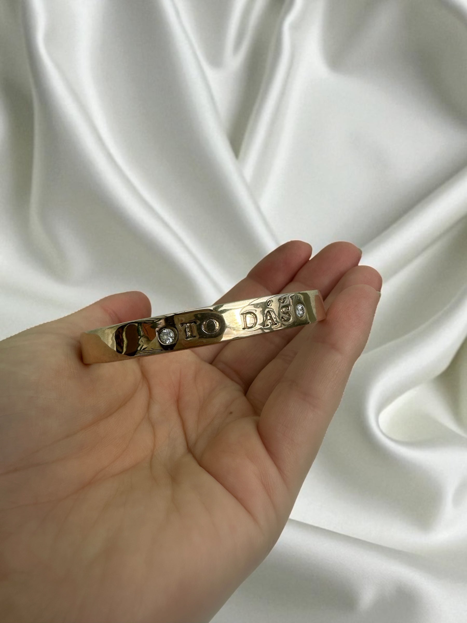 Gold bangle bracelet custom