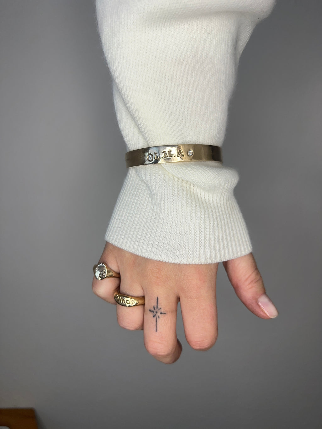 Gold bangle bracelet custom