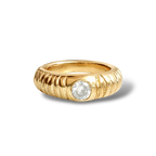 Croissant diamond ring