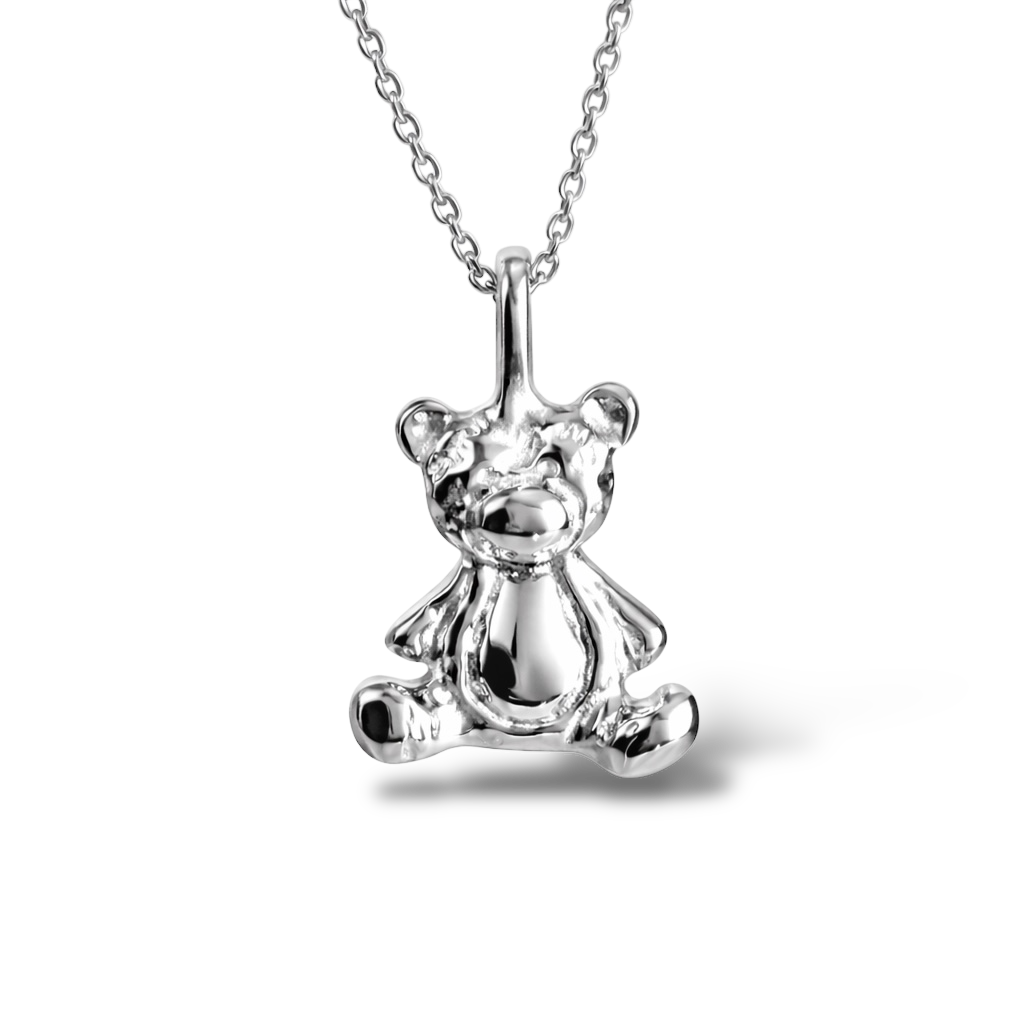 Bear silver necklace