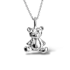 Bear silver necklace