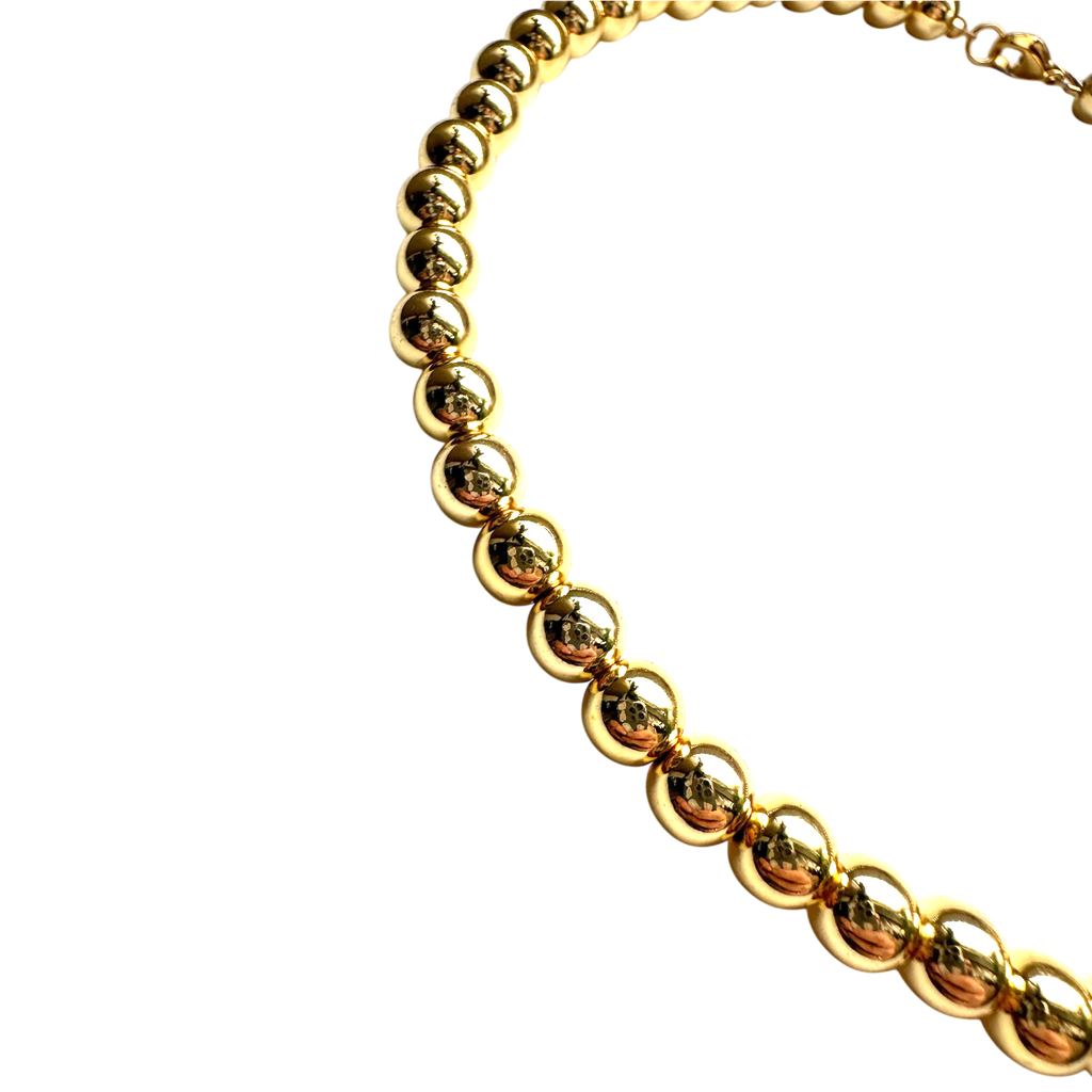 Gold Pearl necklace 8 mm