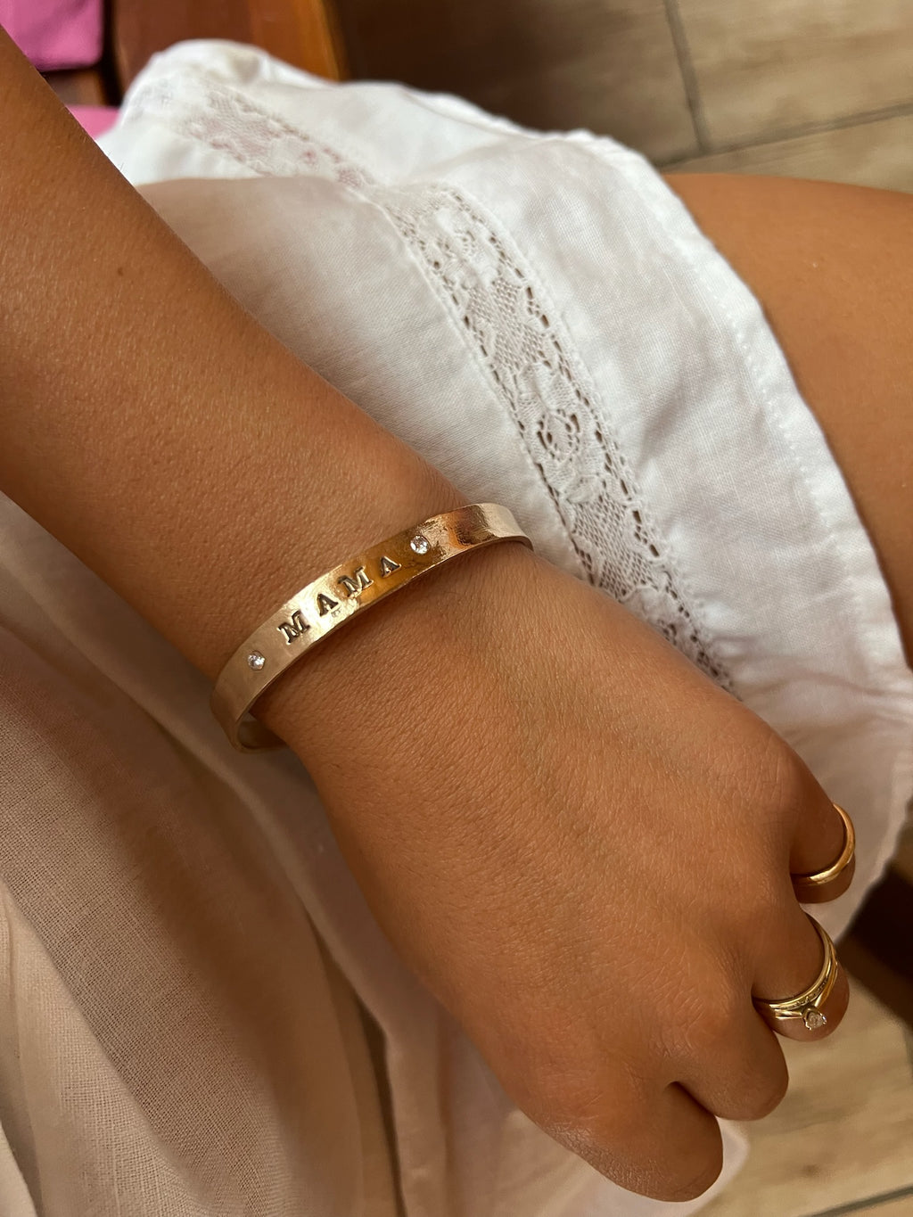 Gold bangle bracelet custom