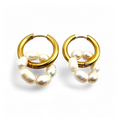 Round pearl earrings