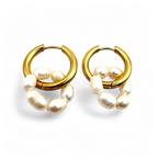 Round pearl earrings