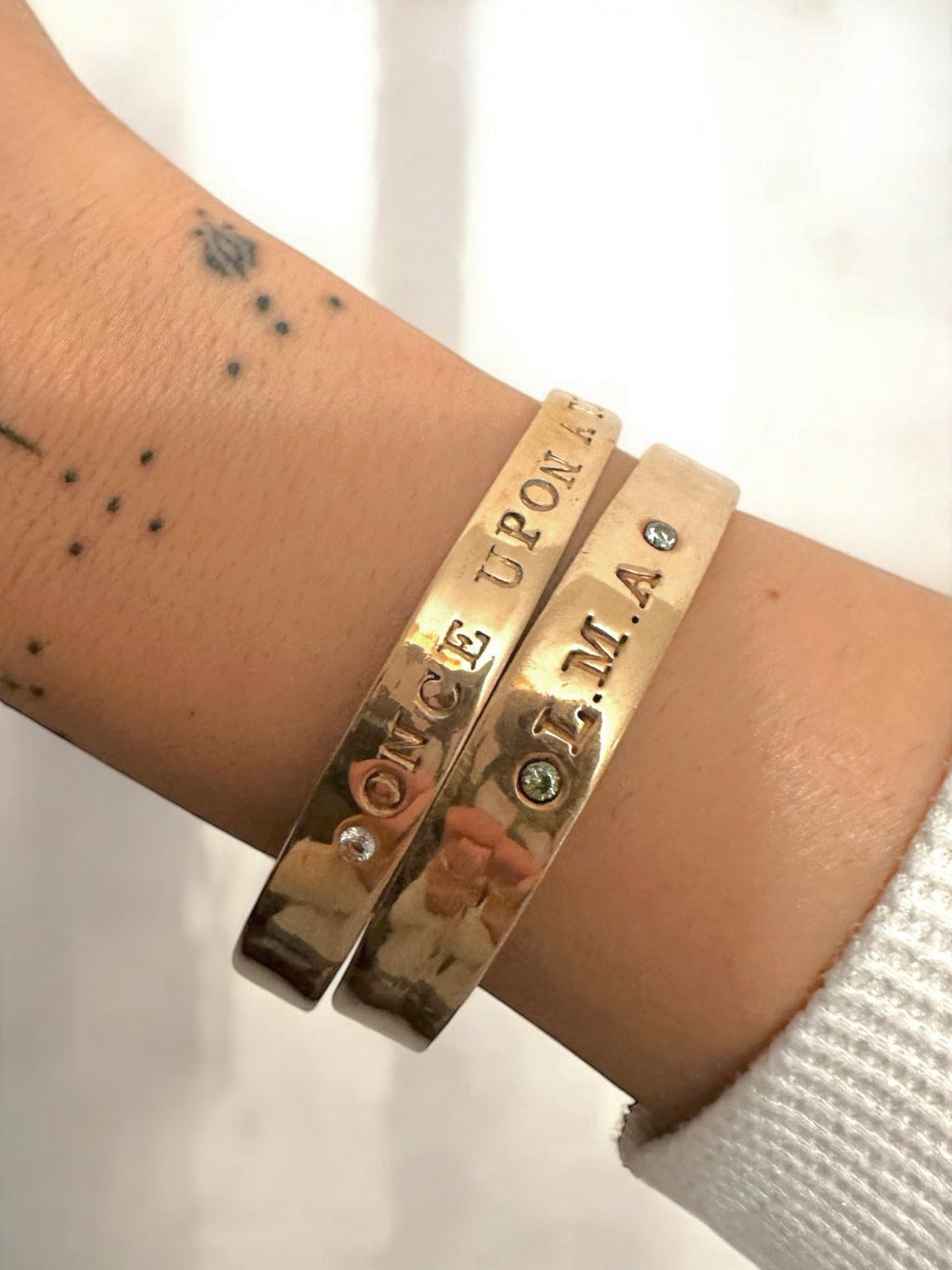 Gold bangle bracelet custom