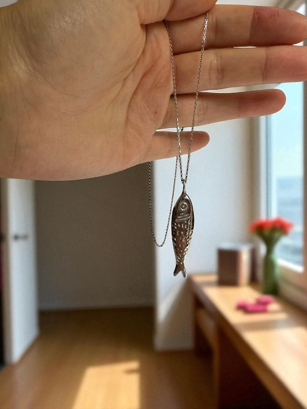 Sardine silver necklace