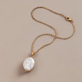 Ocean solitaire baroque necklace