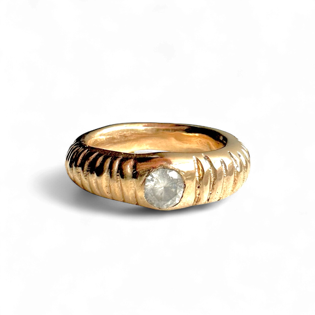 Croissant diamond ring