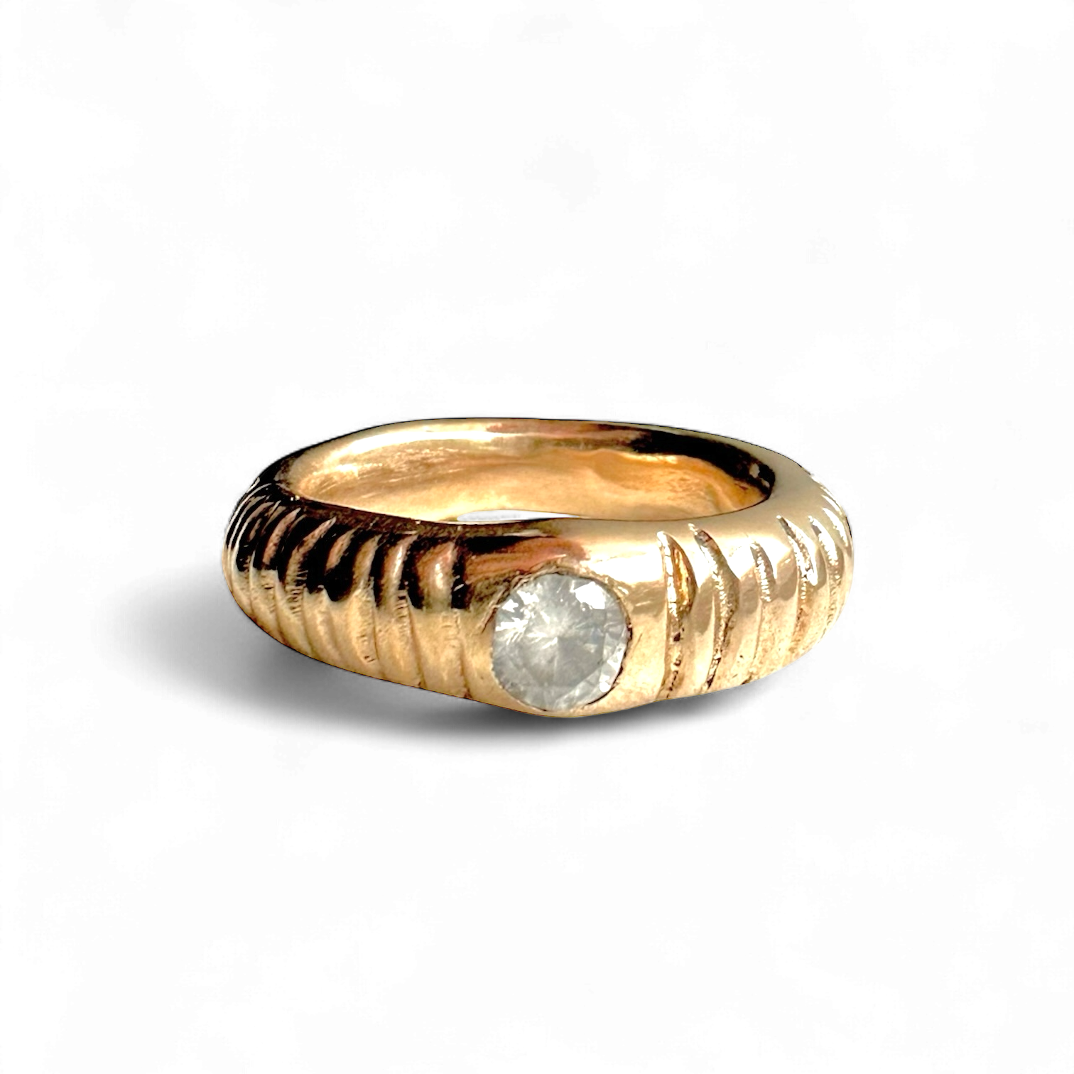 Croissant diamond ring