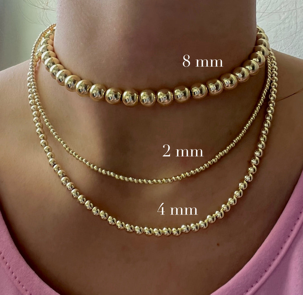 Gold Pearl necklace 8 mm